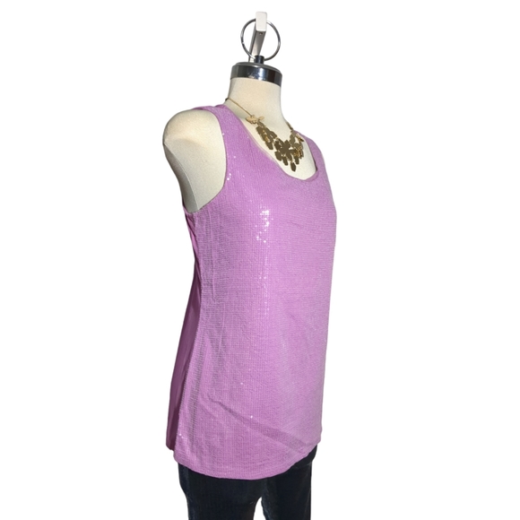 VOLDWATER Purple Sequin Sleeves Top Size M - Picture 6 of 9